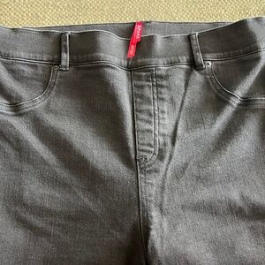 Ponte Flare Ladies Spanx wide bottom blue jeans